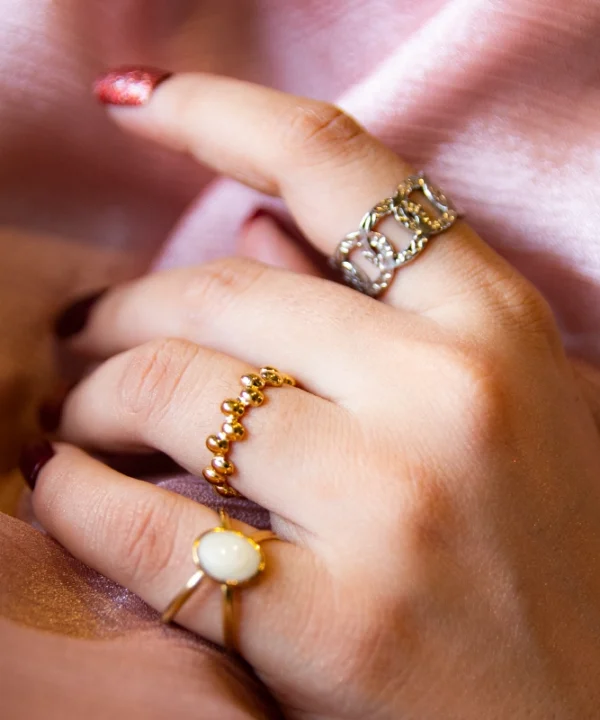 White Stone Open Ring - Image 2