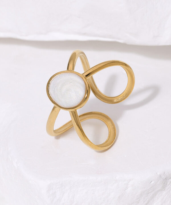 White Stone Open Ring