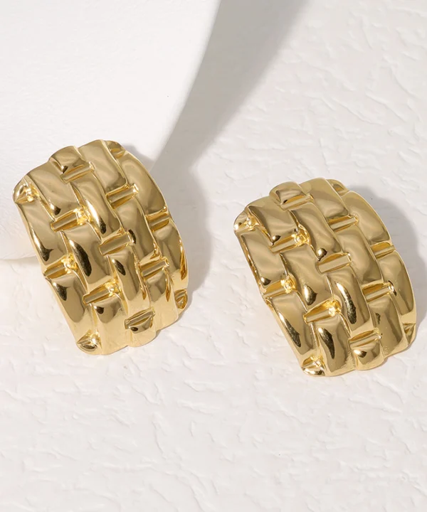 Gold Bricks Earrings